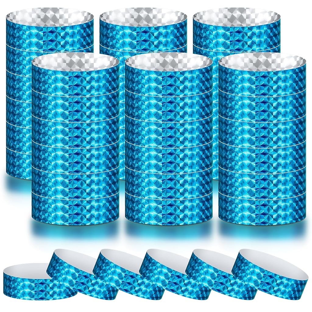 HASTHIP® Paper Wristbands Neon Wrist Bands, Blue HASTHIP® Paper Wristbands Neon Wrist Bands, Blue